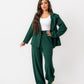 Women's Pure Crepe Mila Blazer Suit Set - Elegant Green Blazer & Pants - Made in Egypt