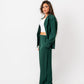 Women's Pure Crepe Mila Blazer Suit Set - Elegant Green Blazer & Pants - Made in Egypt