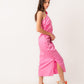 Women's Off-Shoulder Poplin Dress in Pink - Elegant Summer Fashion, Made in Egypt