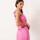 Women's Off-Shoulder Poplin Dress in Pink - Elegant Summer Fashion, Made in Egypt